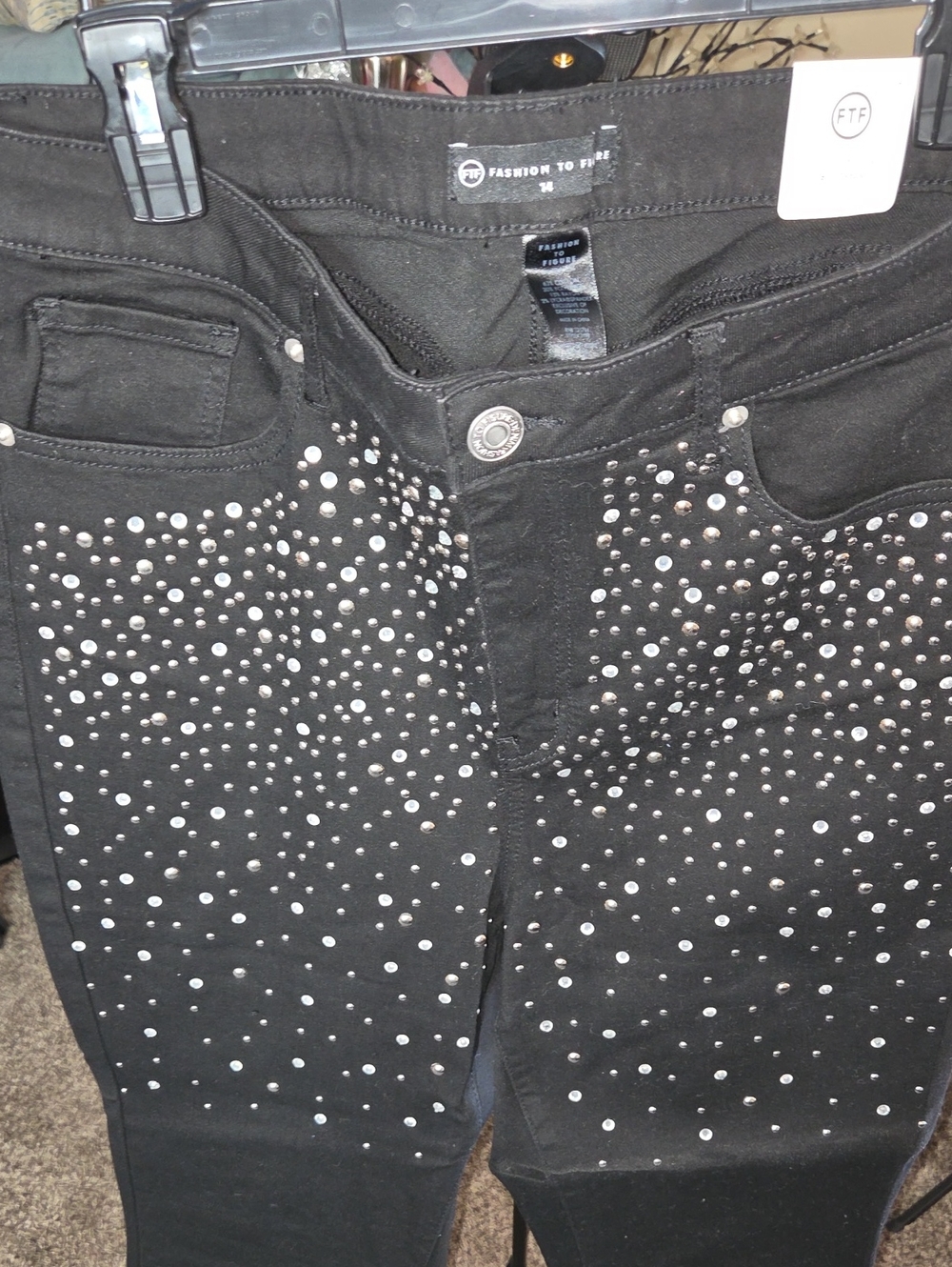 Fashion to Figure Black Skinny Jeans with Silver Studs